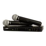 Shure BLX288/PG58 UHF Wireless Microphone System - Perfect for Church, Karaoke, Vocals - 14-Hour Battery Life, 100m Range | Includes (2) PG58 Handheld Vocal Mics, Dual Channel Receiver | J11 Band