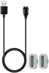 QHBAMD Compatible with Garmin Fenix 7/7S/7X/baro Charger Cable,Replacement Charging Cable USB A 3.3ft/1M,Silicone Charger Port Protector Anti Dust Plug