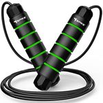 Spike Heavy Skipping Rope for Men and Women Green Jump Rope for Exercise Workout Gym & Weight Loss - Tangle Free Jumping Rope Comfortable Grips, Heavy Jump ropes for Kids and Adults