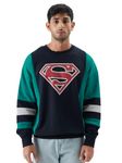 The Souled Store Official Superman: Invincible Men Oversized Sweatshirts Sweatshirts Hoodies Pullovers Crewneck Hooded Zip-Up Graphic Printed Solid Color Block Sportswear Casual Warm Cozy Multicolour
