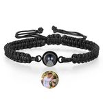 Bracelet with Picture inside Custom Picture Bracelet Personalized Photo Projection Bracelet Customized Picture Memorial Gifts for Women Men Friend Christmas (1-Black)