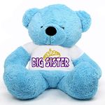 Hug'n'Feel® Soft Toys Big Teddy Bear Wearing Big Sister T-Shirt 4 feet Blue_T Shirt_Big Sister Plush & Stuffed Toys