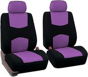 FH Group Universal Fit Flat Cloth Pair Bucket Seat Cover (Fit Most Car, Truck, SUV, or Van) Purple