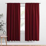 PONY DANCE Home Decor Curtains Set - Window Drapes Thermal Curtain Rod Pocket Xmas New Year Room Darkening Panels/Window Treatments Light Blocking for Living Room, 52 W x 72 L, Red, 2 PCs