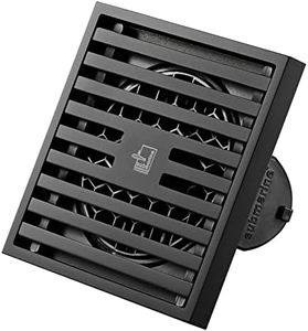 SUBMARINE 4 Inch Square Shower Drain, Built-in Shower Drain Cover, Hair Filter Screen and Floor Drain Backflow Preventer, Quick Drainage, Prevent Odor, Suitable for Bathroom and Kitchen (Matte Black)