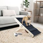 Okydoky Small Dog Ramp, Adjustable Portable Folding Wooden Pet Ramp, 26" Long with Non-Slip Traction Mat, Adjustable from 7.9" to 14.2", Dog Climbing Ladder for Sofa, Bed, Couch,Car(Grey) CA.LGPT5