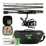 AMUNDSON - Trek Rod & Reel - IM6 Graphite Carbon Rod - Fishing set for camping, hiking & kayaking - Suitable for fresh and salt water & all seasons - For beginners & anglers