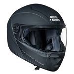 Royal Enfield Adroit Modular Helmet with Clear Visor Matt Black, Size: L(59-60cm)