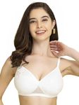 Clovia Women's Padded Non Wired Bra (BR1479P18-34D_White_34 D)