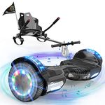 EVERCROSS Hover Board Kids, Hoverboards with Seat Attachment Hoverkart, 6.5" Self Balancing Scooters, Hoverboards Bluetooth with LED Lights, Ideal Hover Board for Kids Teenagers Adults