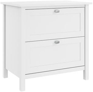 Bush Furniture Lateral File Cabinet with Satin Chrome Hardware | Broadview Collection 2 Drawer Filing Unit for Home Office | 40Wx20Dx30H