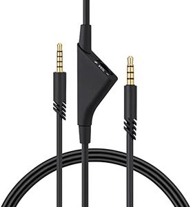 kwmobile Headphone Cable Compatible with Logitech Astro A50 / A40TR / A40 / A30 / A10-200cm Replacement Cord with 3.5mm (1/8") Jack + Volume Control