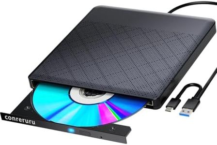 External Compatible with Bluray Drives Read/Write Portable Compatible with Blu ray Burner USB 3.0 Type-C/Windows 7-11 Mac OS Laptop Compatible with Read BD DVD CD for pc best dvd drive（black）