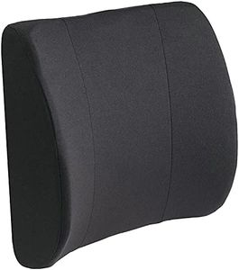 DMI Memory Foam Lumbar Pillow Support Pillow Back Support Chair Cushion with Strap for Better Posture and Easing Back Pain, Black