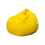 AngelicDecore Brand - XXXL Clasic Bean Bag Filled with Beans Ready to Use (Faux Leather) (Yellow)