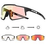 KAPVOE Photochromic Cycling Glasses MTB Clear Mountain Bike Transition Bicycle Sunglasses for Men Women