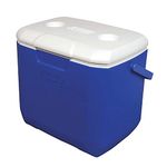 COLEMAN 30QT Excursion Ice Box, 28L, Large Cooler Box with Strong Handle, Holds 38 cans and 2L Bottles Upright, Blue