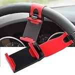 MMOBIEL Universal Portable Steering Wheel Phone Holder Mount Clip Hands Free Compatible with iPhone 15/14/14 Pro/13/13 Pro /13 mini/12/12 Pro/11/11 Pro (Max) /X/XR/XS/Samsung S21/S20/S10/Note 10