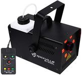 Rockville R1200L Fog/Smoke Machine w LED Lights/Strobe, 7 Channel DMX+2 Remotes, Black