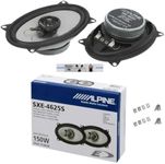 2 Speakers Compatible with Alpine SXE-4625S SXE 4625S 2-Way Coaxial 4 x 6 Inches 10 x 15 cm 100 x 150 mm 20 Watt RMS and 150 Watt Max for Car, Pair + 5 Free Stickers