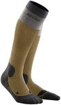 CEP Hiking light merino socks redesign for women, long hiking socks with activating compression, Sand/grey, Large