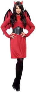 Smiffys Costume diable économique, avec robe, ailes, ceintureet cornes