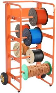 Wire Spool Rack Cable Caddy Wire Spool Cart Multi-Spool Wire Rack Dispenser with 11 Rods Multiple Axles Cable Spool Holder Wire Reel Caddy Cart with Wheels and Box for Electrical Industrial Retail
