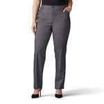 Lee Women's Plus Size Relaxed Fit All Day Straight Leg Pant, Black/White Rockhill Plaid, 20 Plus