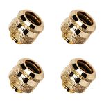 Barrow G1/4" to 14mm Hard Tubing Compression Fitting, Gold, 4-Pack