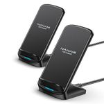 Fast Wireless Charger, [2 Pack] NANAMI Qi Certified Wireless Charging Stand for iPhone 16/15/14/13/12/11 Pro/XS Max/XR/8, Fast Charging for Samsung Galaxy S24/S23/S22/S21/S20/S10 and Qi-Enabled Phone