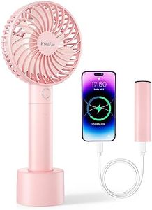 HandFan Mini Handheld Fan, Rechargeable Personal Hand Fans for Women, Electric Cooling Fan for Desk Beach Makeup Office Travel Outdoors(Pink)
