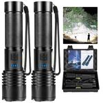 BERCOL Flashlights High Lumens Rechargeable, 90000 Lumens Super Bright Led Flashlight, 7 Modes Brightest Powerful Flash Light with COB Light, IPX6 Waterproof Handheld Flashlights for Camping Home