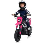 24V 350w Ride on Motorcycle, Electric Car for Kids,13.67MPH Max Electric Dirt Bike, Mini Dirt Bike with Rear Wheel Suspension, 12 Miles Range, Twist Grip Throttle, Leather Seats, Pink