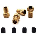 Brass Presta Valve Adaptor (Pack of 4) - Convert Presta to Schrader for Bikes and Cars - Inflate Tire Using Standard Pump or Air Compressor