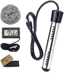 BlueStars 2000W Immersion Water Heater - 304 Stainless Steel Anti-scalding Bucket Electric Heater - Portable Water Heater with Digital LCD Thermometer for Bathtub & Pools