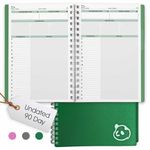 Panda Planner Daily Planner 2.0 - Productivity Planner - 90 Day Undated - Daily Weekly Monthly Organization - Softcover - 5.75 x 8.25" Green