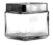 Anchor Hocking 1-Quart Stackable Jars with Brushed Aluminum Lid, Set of 6