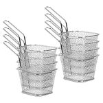 Eyourlife Set of 8 Mini Chrome Chip Frying Fry Serving Baskets Fried baskets Ideal for Chips, Fries, Shrimps, Wedges 8pcs