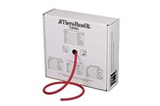 TheraBand Professional Latex Resistance Tubing For Upper Body Lower Body and Core Exercise Physical Therapy Lower Pilates At-Home Workouts and Rehab 100 Foot Red Medium Beginner Level 3 R