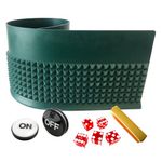 Yuanhe Craps Table Top Set - Includes Green Craps Diamond Pyramid Bumper Rubber Felt Wall, Casino Grade AAA Precision Serialized 19mm Dice Set,Poker Dealer Button