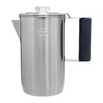 STANLEY Cool Grip Camp Coffee Percolator 1.1QT, Stainless Steel Wide Mouth Coffee Press, Large Capacity, Ergonomic Handle, Dishwasher Safe