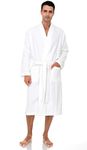 TowelSelections Turkish Cotton Bathrobe Terry Kimono Robe for Men Made in Turkey Large/X-Large White