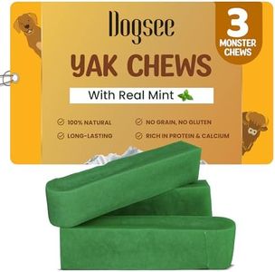 Dogsee Mint Flavor Himalayan Yak Chews for Dogs (Monster - 3 Bars) | Aid Digestion | Dog Chews for Teeth Cleaning | Odorless Dog Treats | Rawhide Free | Long Lasting