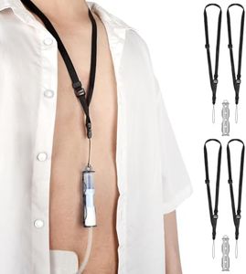 APDTEK 2 PCS Peritoneal Dialysis Transfer Set Catheter Holder Accessories for Baxter 5C4482 5C4483, PD Secure Shower Support for Men Women with 4 PCS Ajustable Neck Lanyards - Black