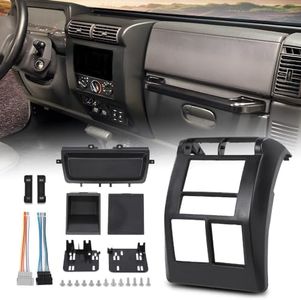 G-PLUS Double Din Stereo Radio Dash Mounting Bezel Kit Compatible with Jeep Wrangler TJ 1997-2002 95-6549