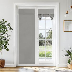 Vatge Blackout Door Curtain - Privacy Thermal Insulated Curtain for Patio French Front Door, Sidelight Curtain Room Darkening Sidelight Panel, 1 Panel, W26 x L70, Silver Grey