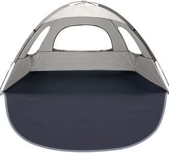 WhiteFang Beach Tent Anti-UV Portable Sun Shade Shelter for 6 Person, Extendable Floor with 3 Ventilating Mesh Windows Plus Carrying Bag, Stakes and Guy Lines (Baby's Breath)