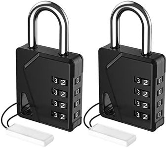 AMIR Combination Lock, 4-Digit Resettable Security Locker Lock Set, Waterproof Door Lock for School, Sports or Gym Lock, Fence, Toolbox, Box, Hasp Storage, Storage Room (2 Pack - Black)