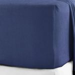 Northern Luxe – 100% Brushed Cotton Flannelette Fitted Sheet 32CM Deep Skirt Box Easy Care Cotton Bedding Available Colours 7 (Navy, Double)