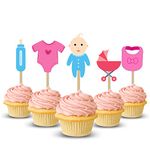 Party Propz Baby Shower Cup Cake Topper (Set of 14) / Baby Shower Cake Decoration/Happy Birthday Cake Topper/Baby Shower Party Supplies/Baby Shower Cup Cake Toppers Birthday